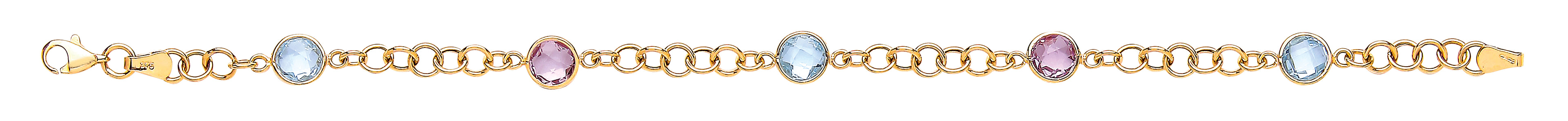 Y/G Genuine Amethyst & Blue Topaz Bracelet