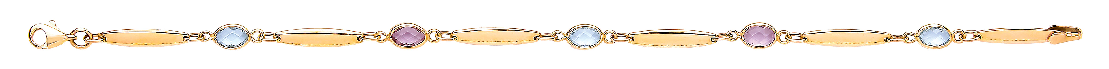 Y/G Ladies Bracelet With Amethyst & Blue Topaz