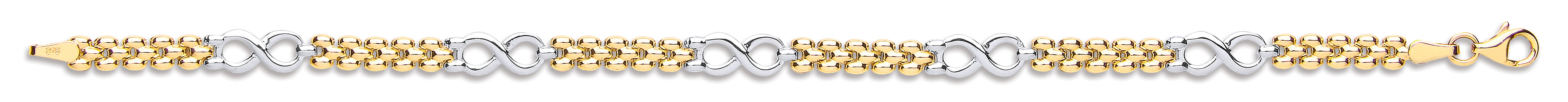 Y & W/G Eternity Fancy Link Ladies Bracelet