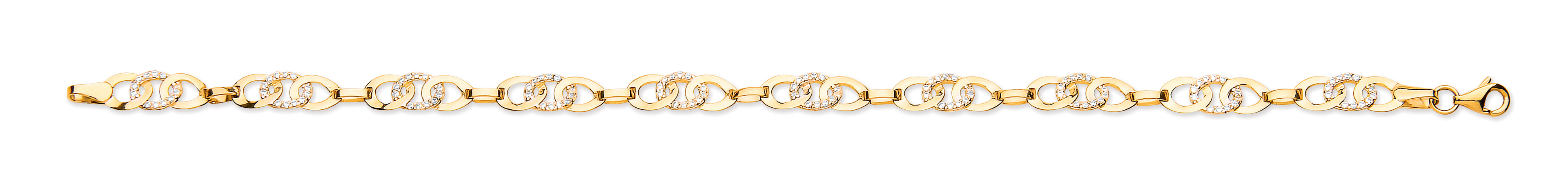 Y/G Cz Entwined Links Bracelet