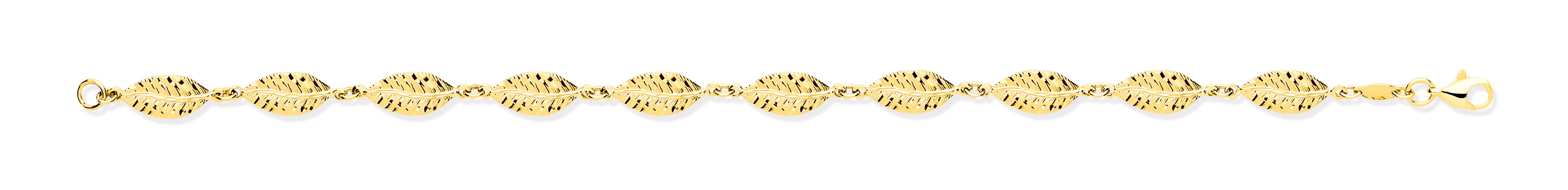 Y/G 6mm Leaf Motif Ladies Bracelet