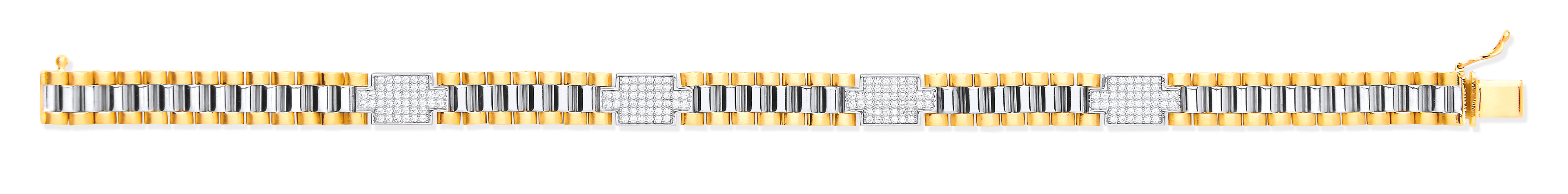 Y/W/G 8mm Fancy Link Cz Baby/Lds/Gnts Bracelet