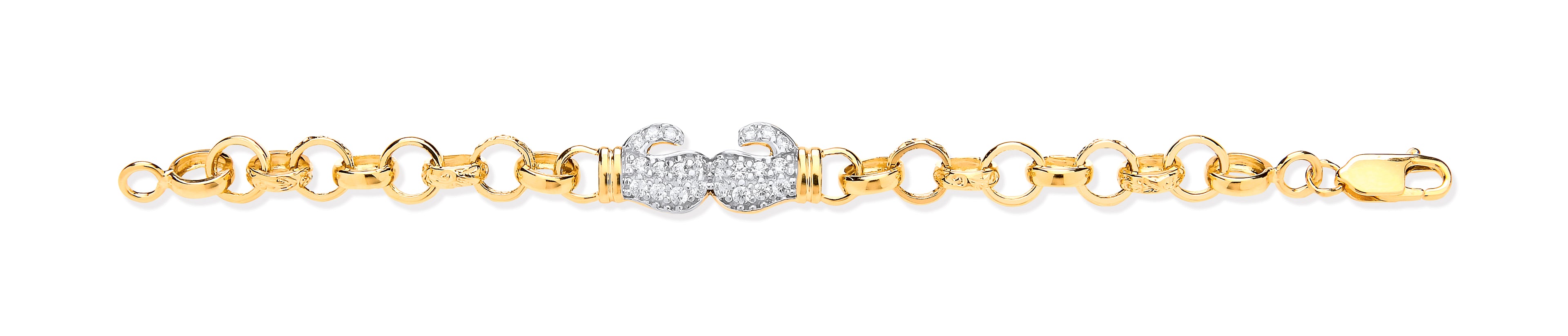 Y/G Belcher Links Cz Boxing Gloves Baby Bracelet