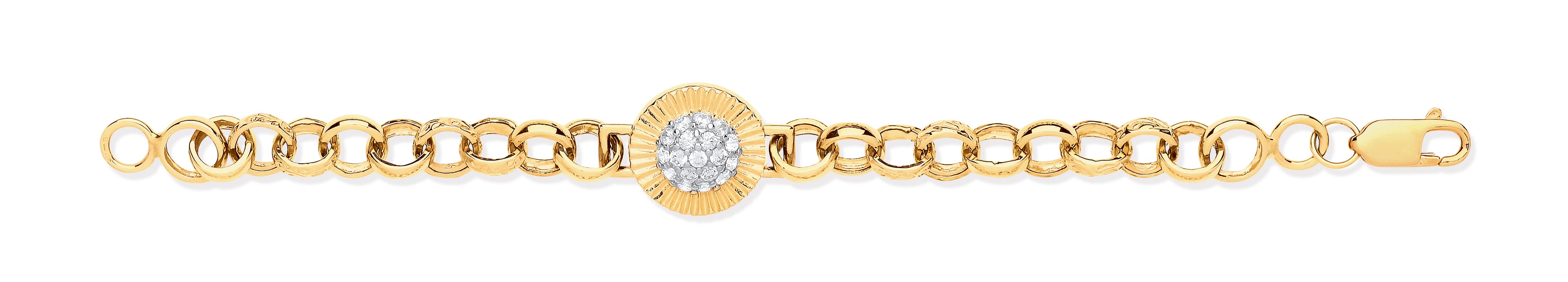 Y/G Belcher Links Cz Fancy Baby Bracelet