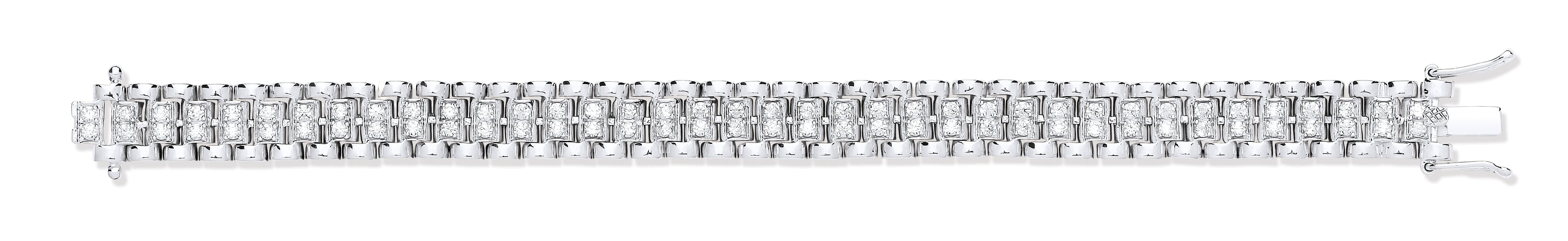 W/G Fancy Link Cz Child/Ladies Bracelet