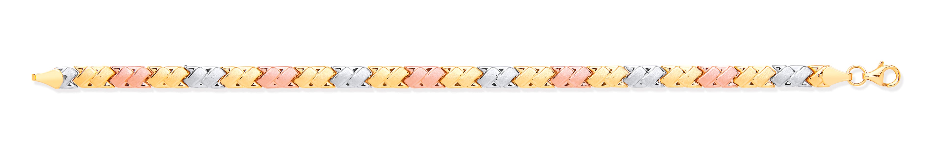 W, R & Y/G Double Kisses Ladies Bracelet