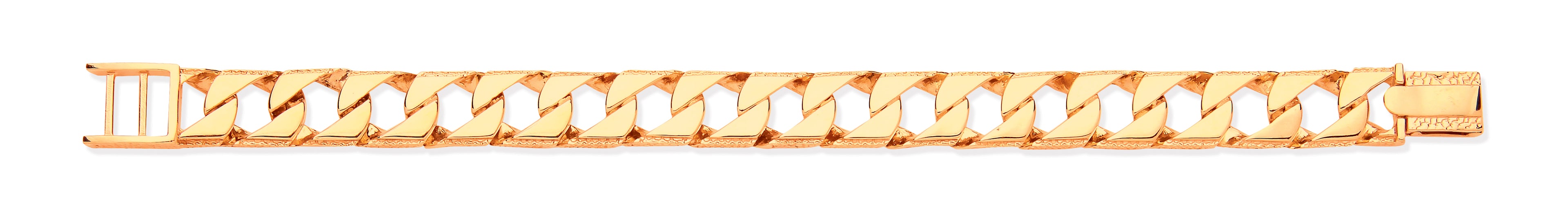Y/G 12mm Casted Grain Edge Gents Bracelet