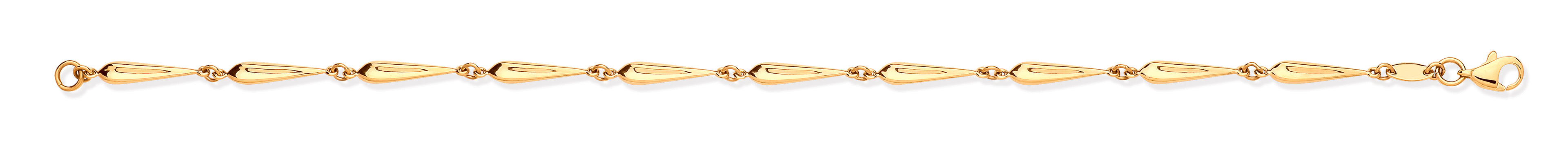 Y/G Elongated Teardrop Link Ladies Bracelet