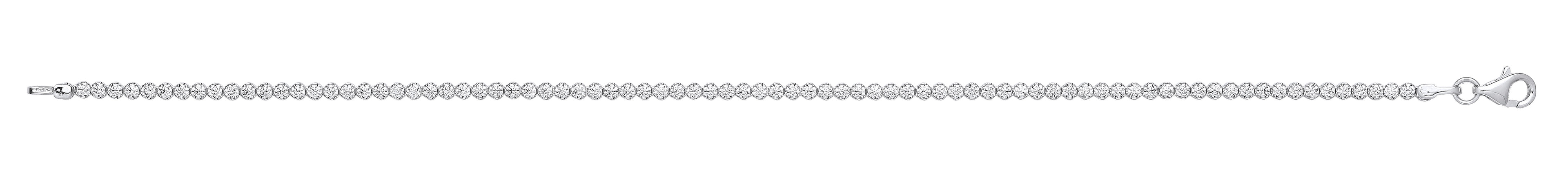 W/G 2.1mm Round CZ Ladies Tennis Bracelet