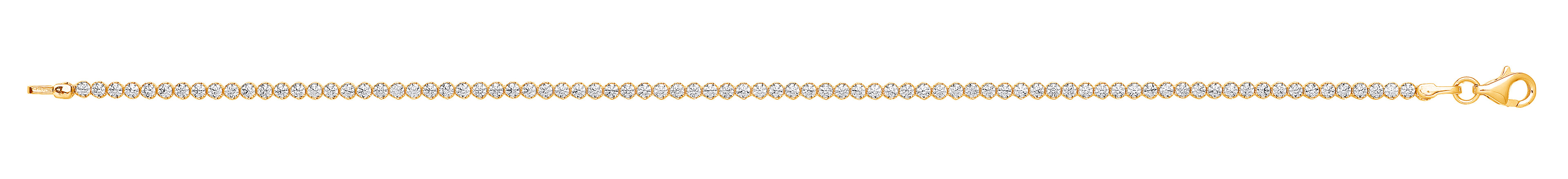 Y/G 2.1mm Round CZ Ladies Tennis Bracelet