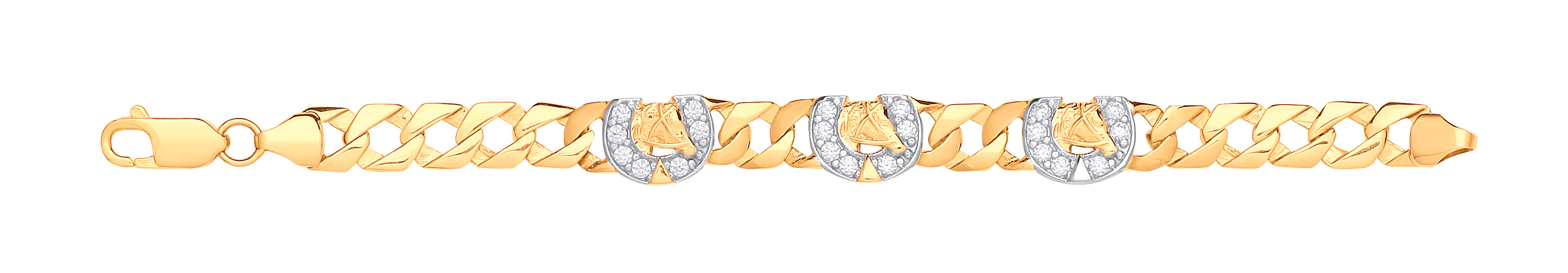 Y/G Lucky Horseshoe CZ Charms Baby Bracelet