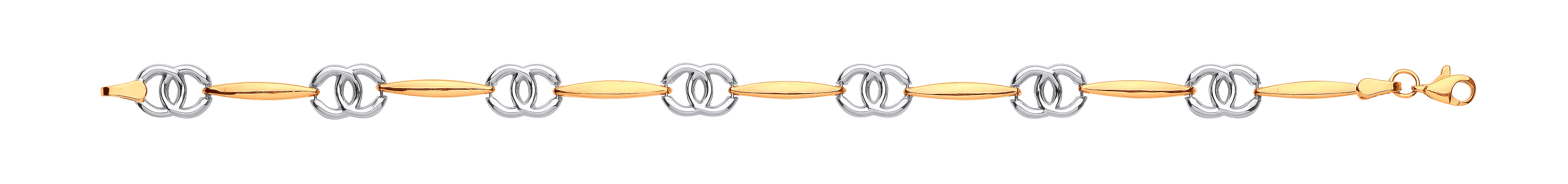 W & Y/G Interlocking Circles Ladies Bracelet