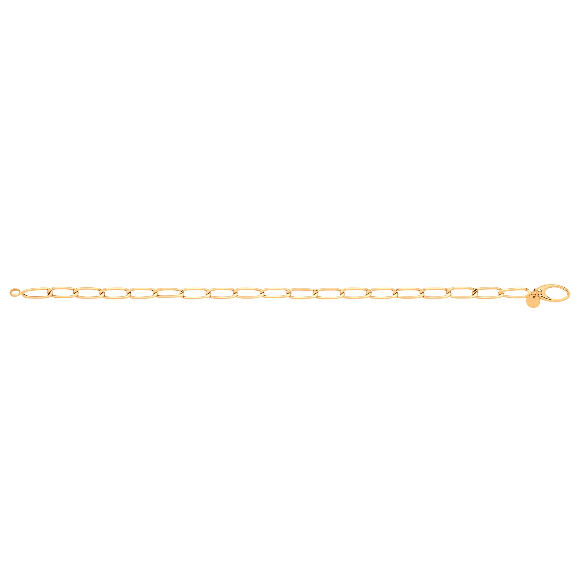 Y/G Oval Belcher with Push Spring Clasp Bracelet