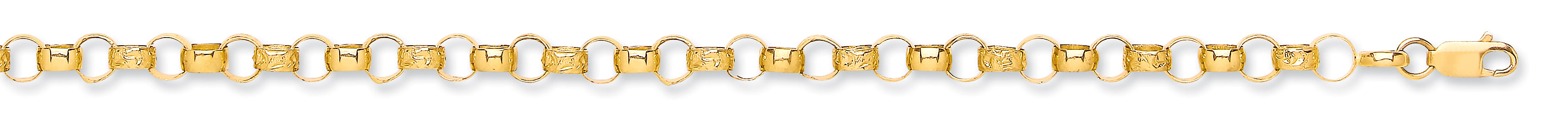 Y/G Plain & Engraved 7mm Round Belcher Chain