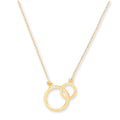 Y/G Rolo Chain, Interlocking Circles Pendant, 18" Necklace