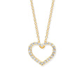 Y/G Cz Heart Pendant on 18" Chain