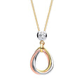 Y, W & R/G Teardrop Tubes Pendant on 18" Chain