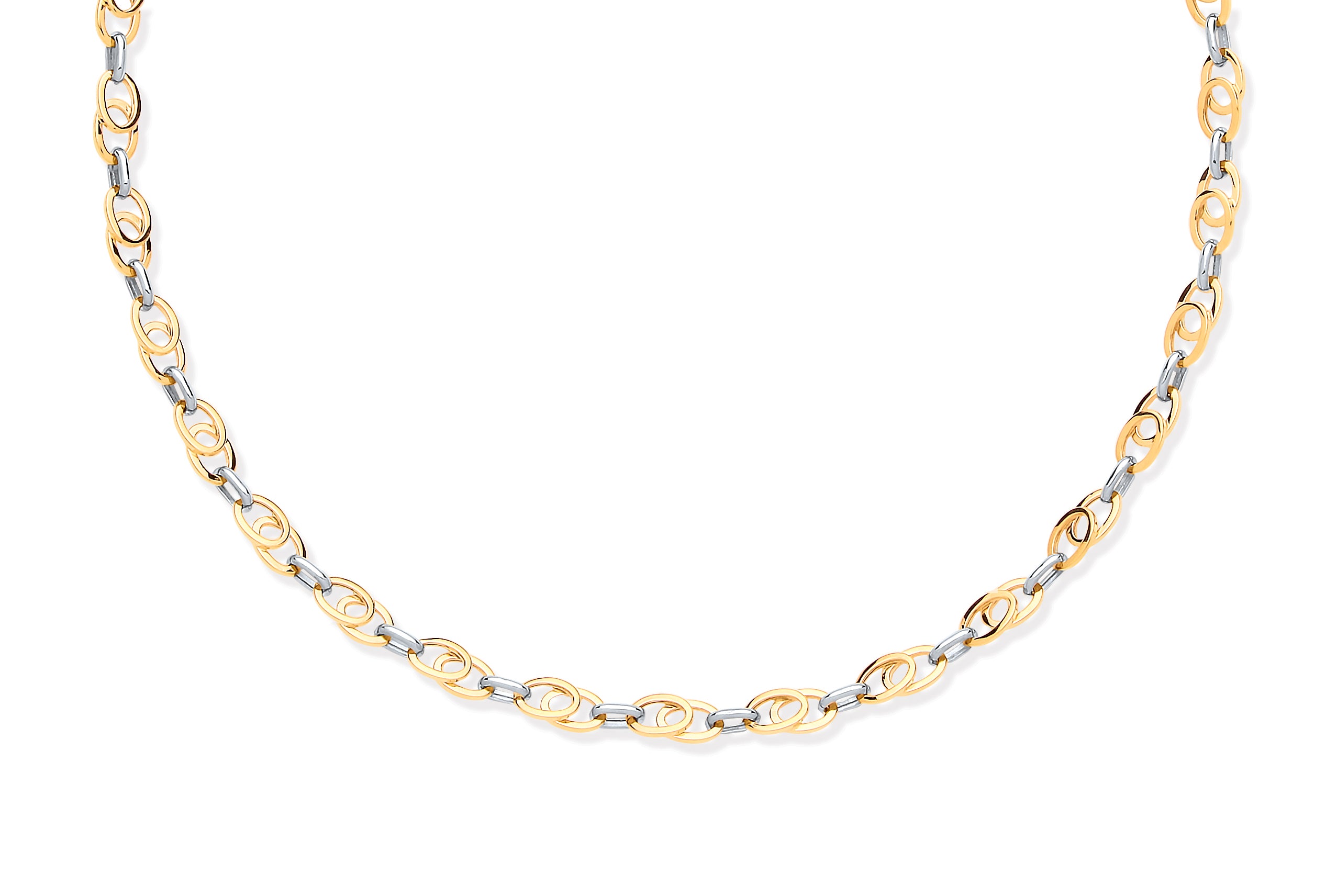 Y, W/G Oval Tubes 18" Necklace