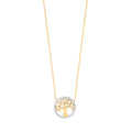 Y/G Tree of Life CZ, 18" Necklace