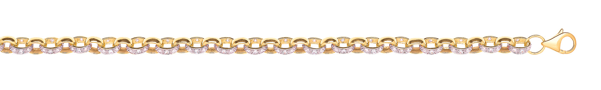 Y/G 7.3mm Plain & Cz Belcher Chain