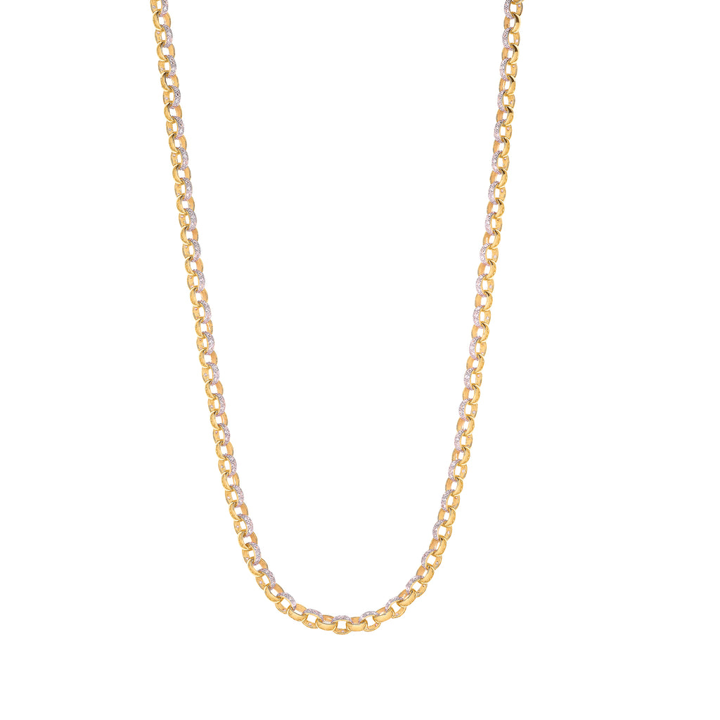Y/G 8.0mm Plain & Cz Belcher 8.3mm Chain - view 2