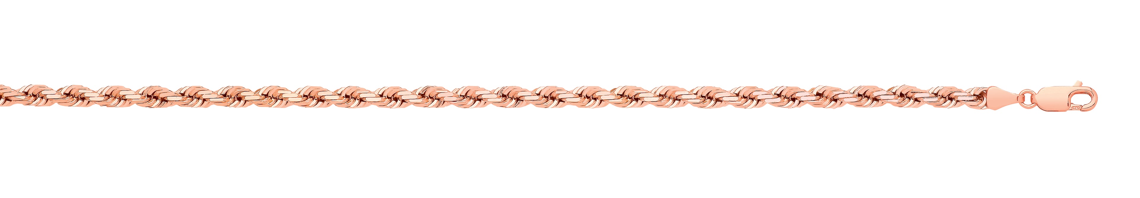 Rose Gold Solid D/C 4.2mm Rope Chain