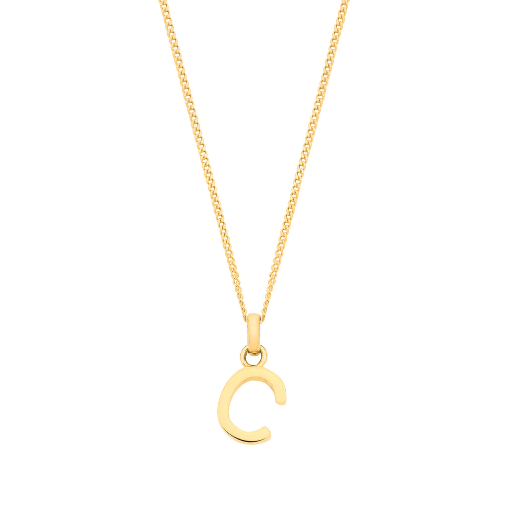 Y/G Small Plain INITIAL on 18" Curb Chain - view 3
