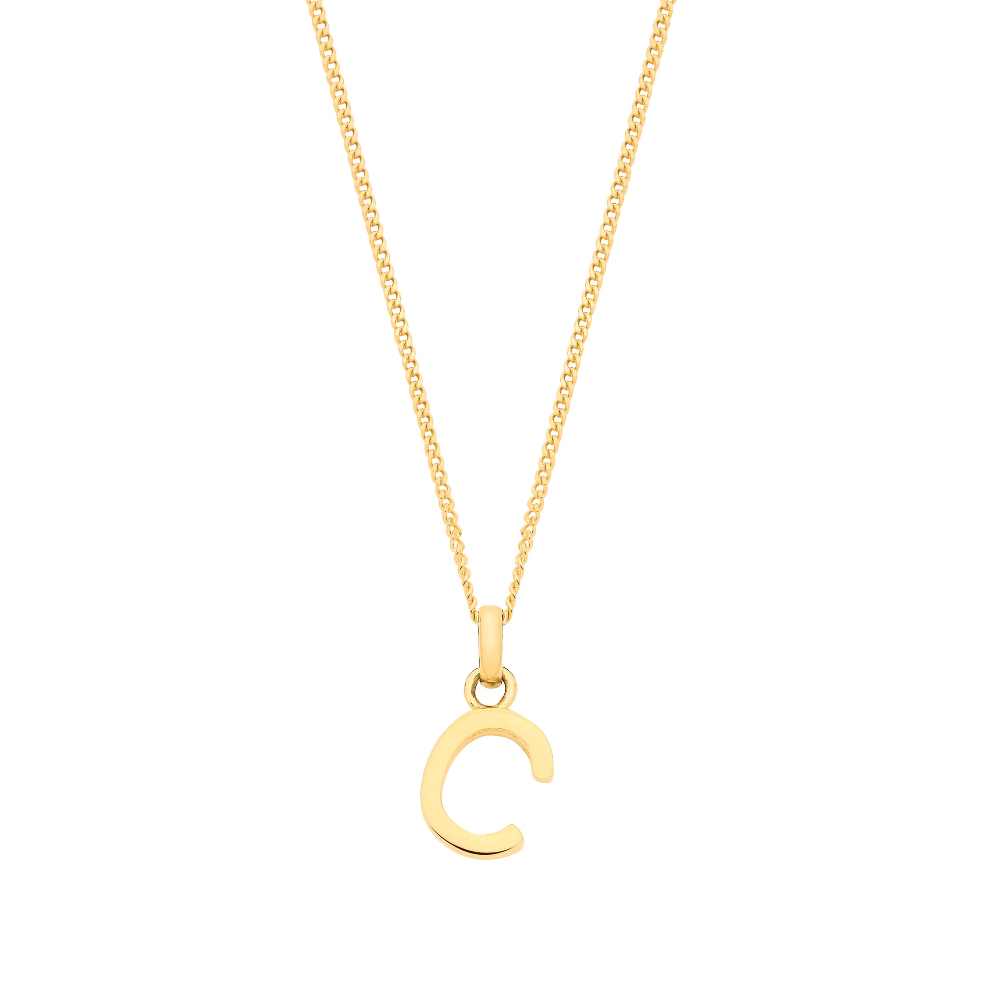Y/G Small Plain INITIAL on 18" Curb Chain - view 3