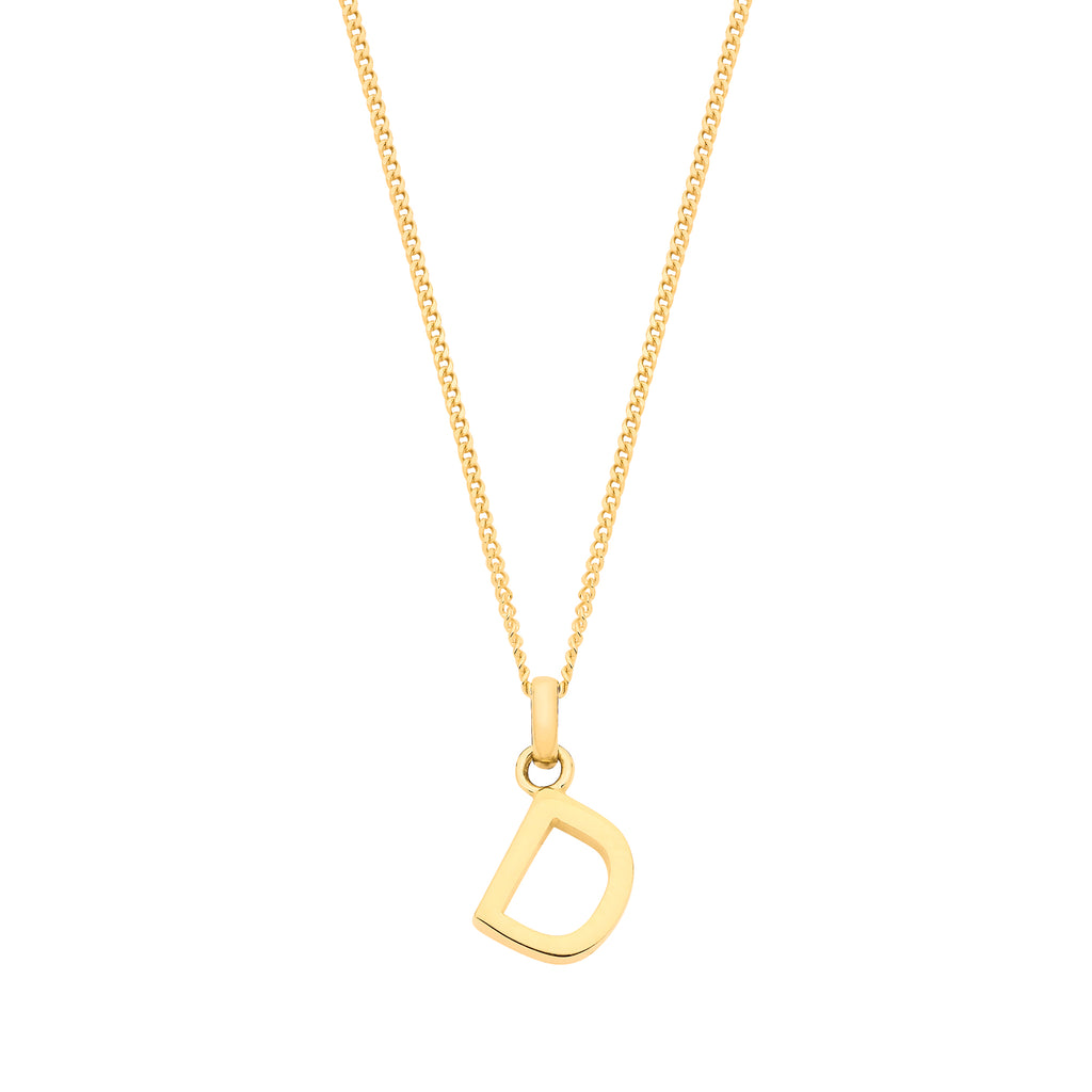 Y/G Small Plain INITIAL on 18" Curb Chain - view 4