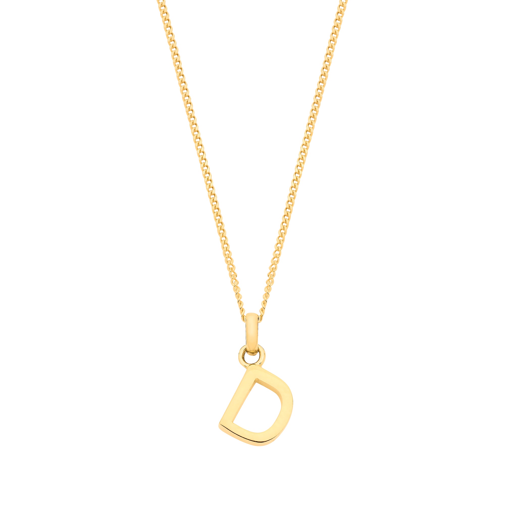 Y/G Small Plain INITIAL on 18" Curb Chain - view 4