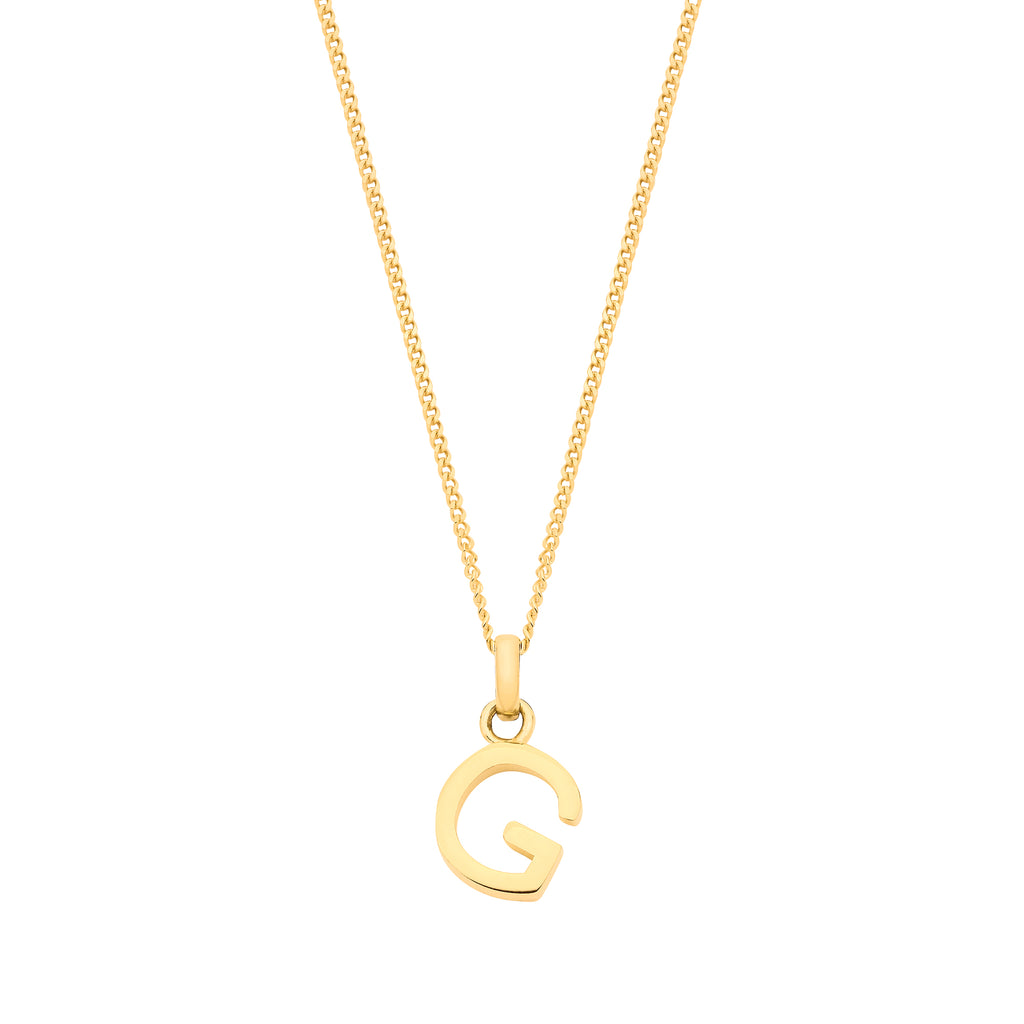 Y/G Small Plain INITIAL on 18" Curb Chain - view 7