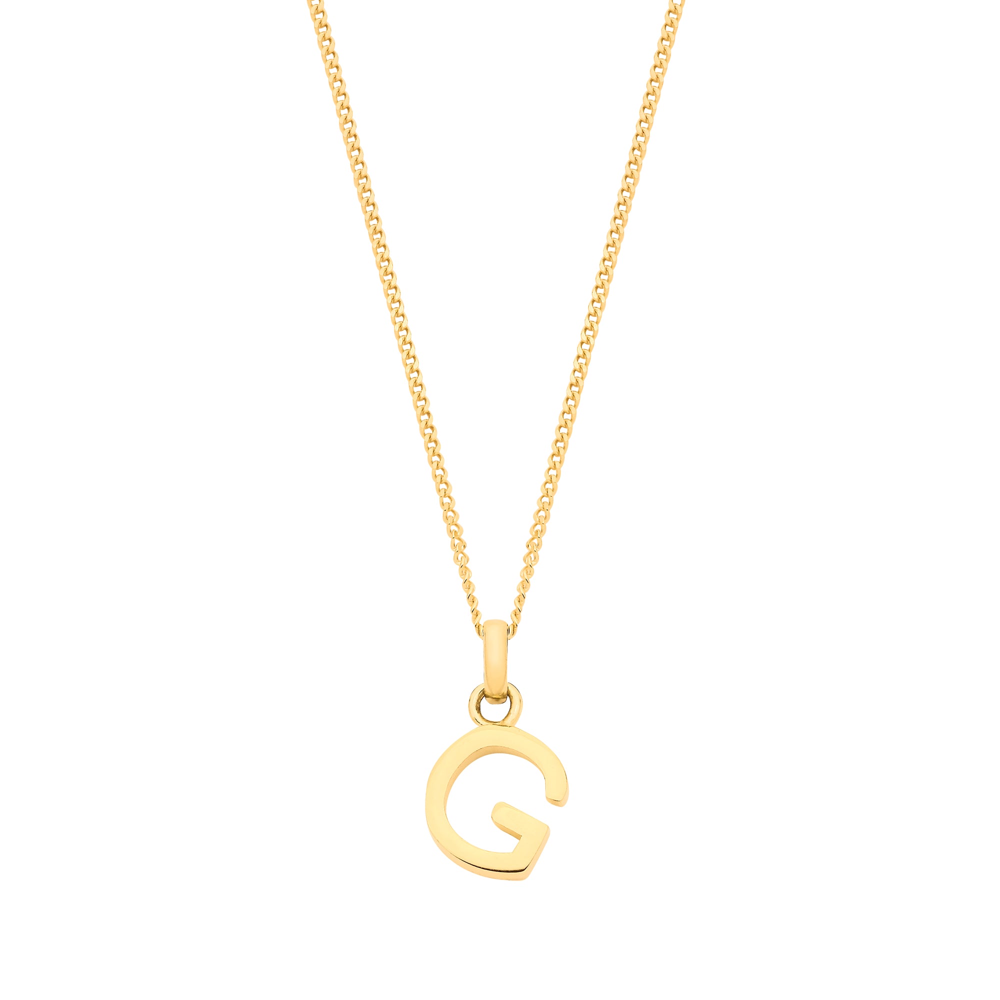 Y/G Small Plain INITIAL on 18" Curb Chain - view 7