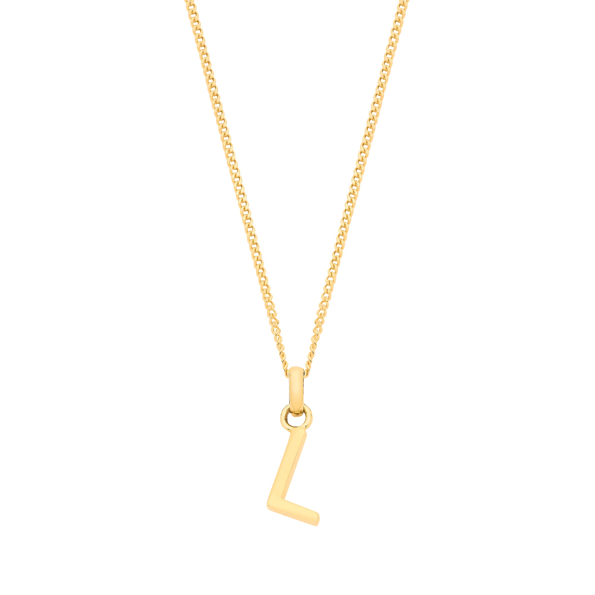 Y/G Small Plain INITIAL on 18" Curb Chain - view 12