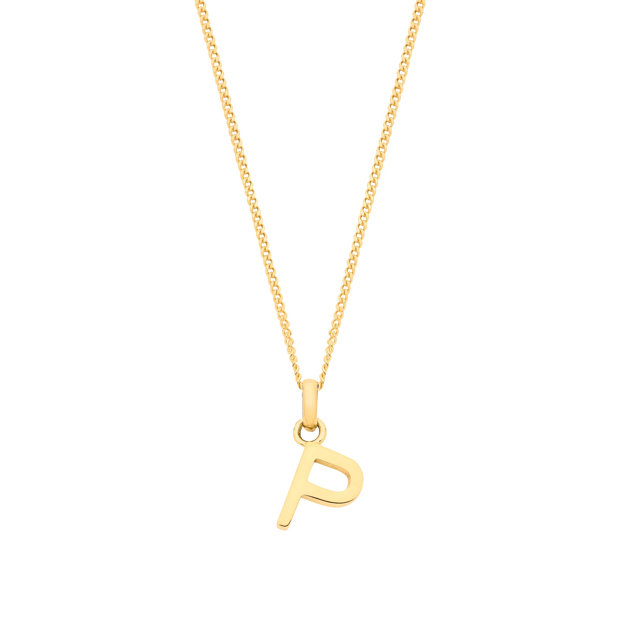 Y/G Small Plain INITIAL on 18" Curb Chain - view 16