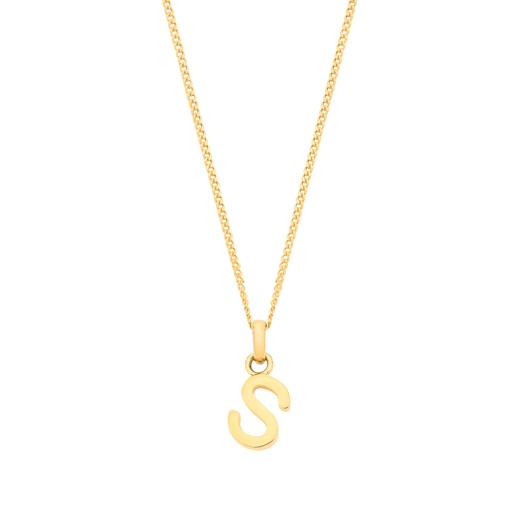 Y/G Small Plain INITIAL on 18" Curb Chain - view 18