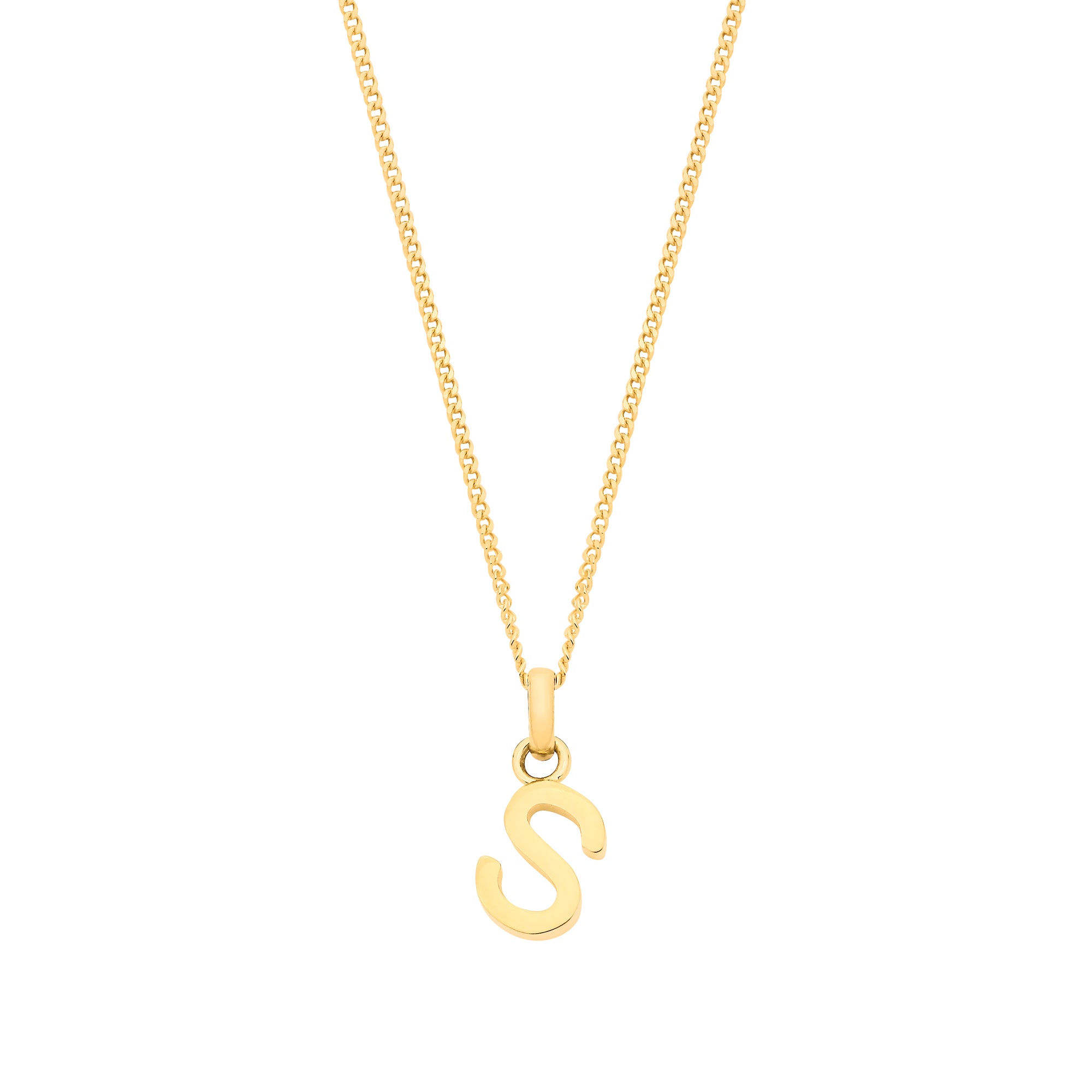 Y/G Small Plain INITIAL on 18" Curb Chain - view 18