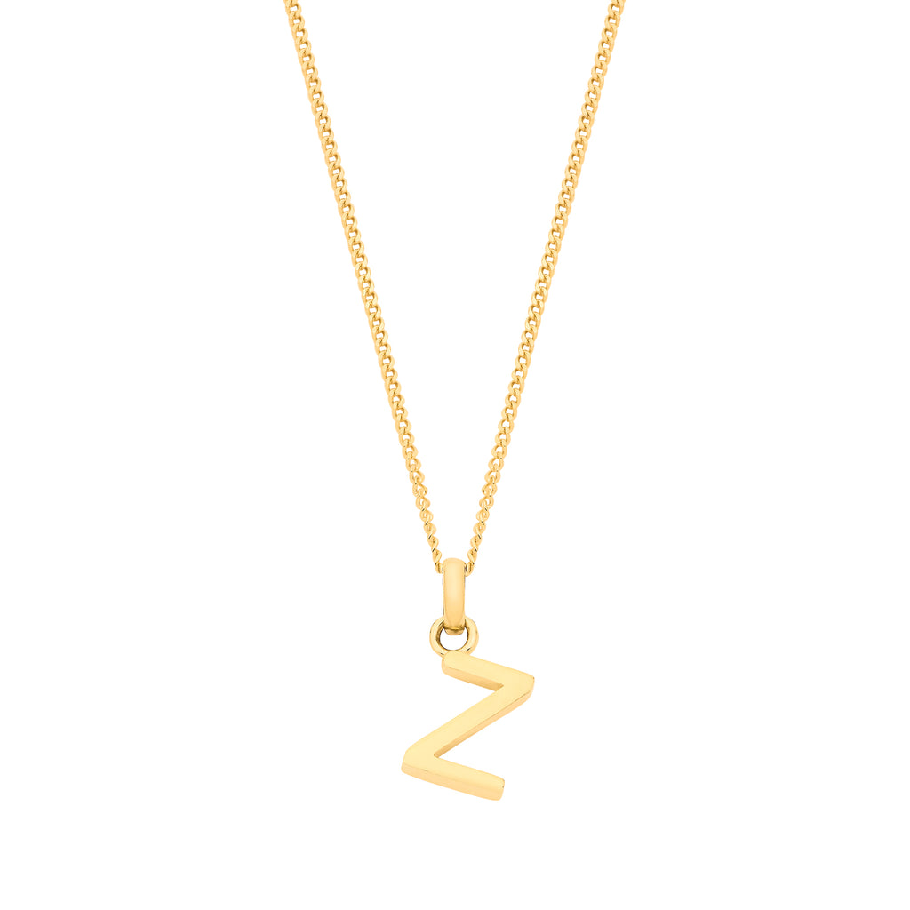 Y/G Small Plain INITIAL on 18" Curb Chain - view 22