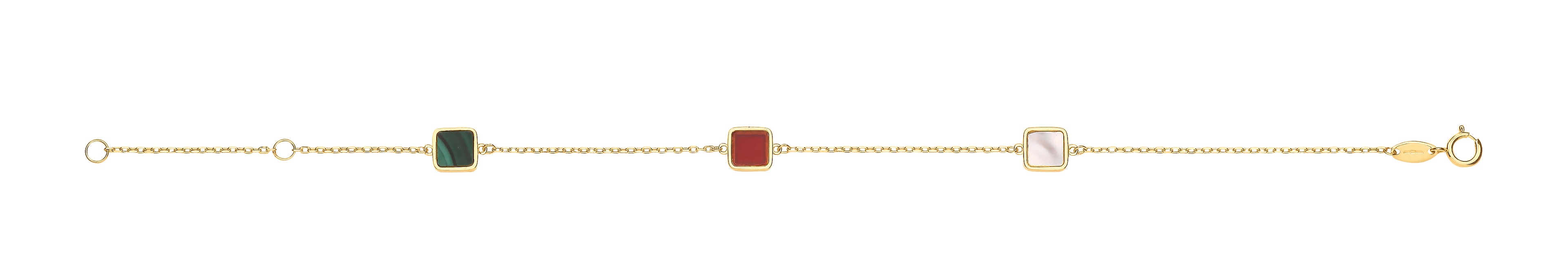 Y/G Rubover Squares, White, Red & Green 18"Necklace/07" Bracelet
