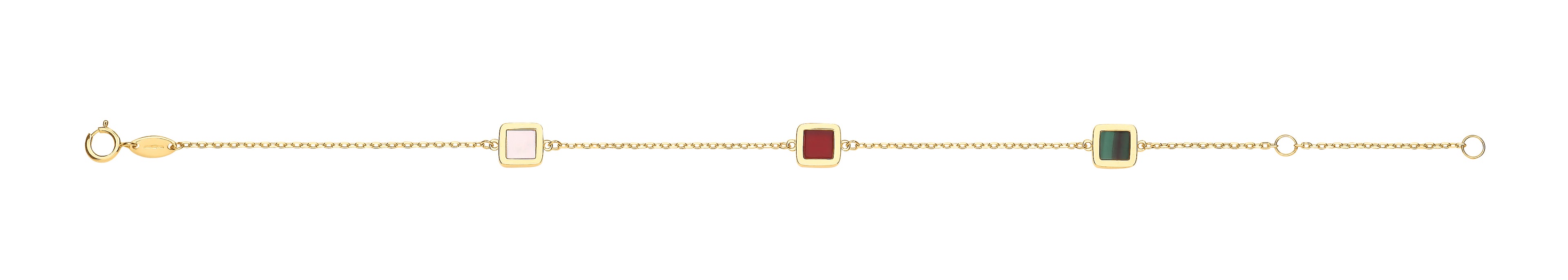 Y/G Rubover Squares, White, Red & Green 18"Necklace/07" Bracelet - view 2
