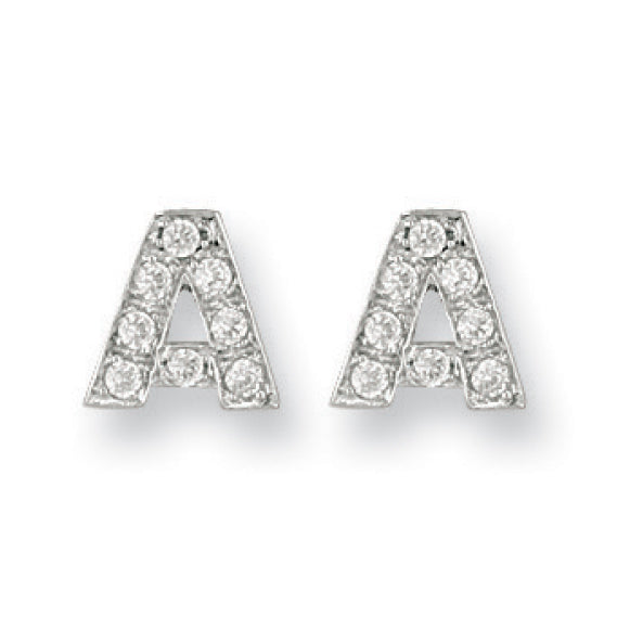 Y/G Cz Initail Stud Earrings