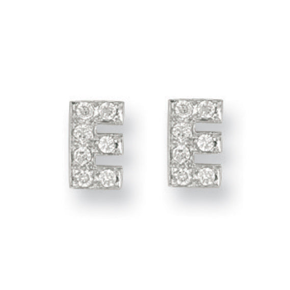 Y/G Cz Initail Stud Earrings - view 3