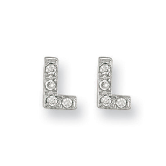 Y/G Cz Initail Stud Earrings - view 4