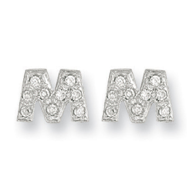 Y/G Cz Initail Stud Earrings - view 5