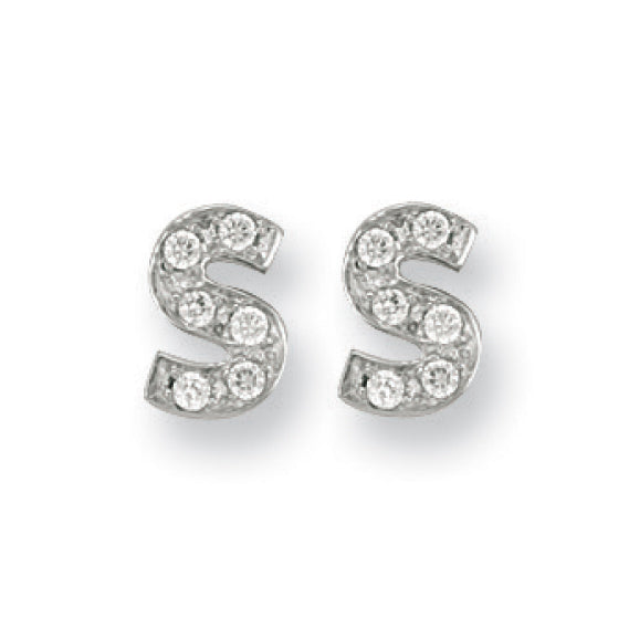 Y/G Cz Initail Stud Earrings - view 6