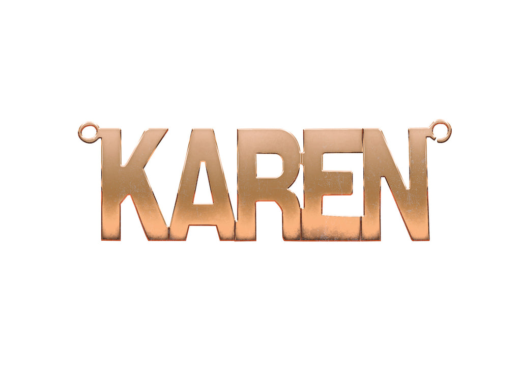 9ct Gold Large Block Style Nameplate