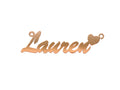 9ct Gold Script Heart Nameplate