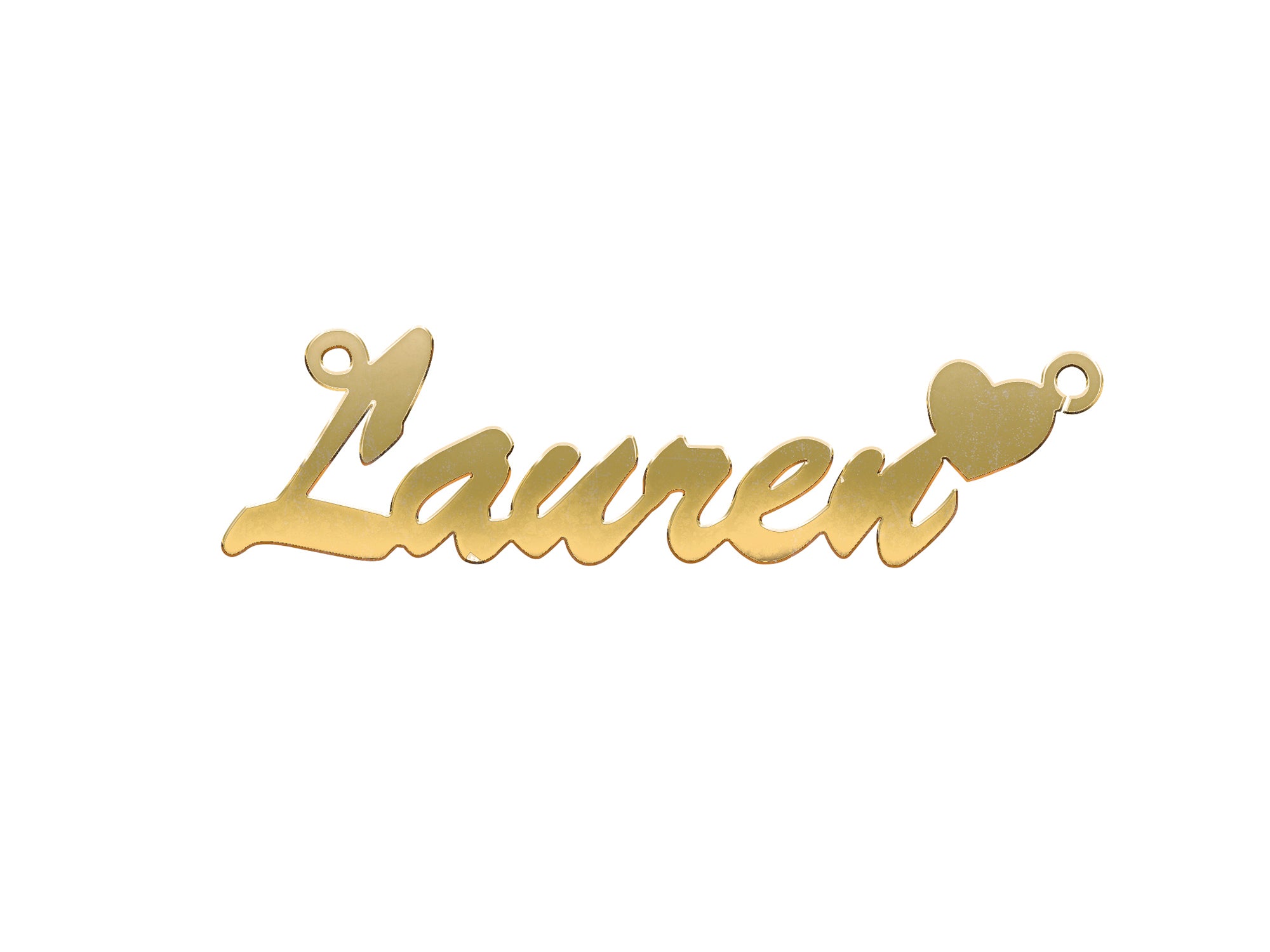 9ct Gold Script Heart Nameplate - view 3