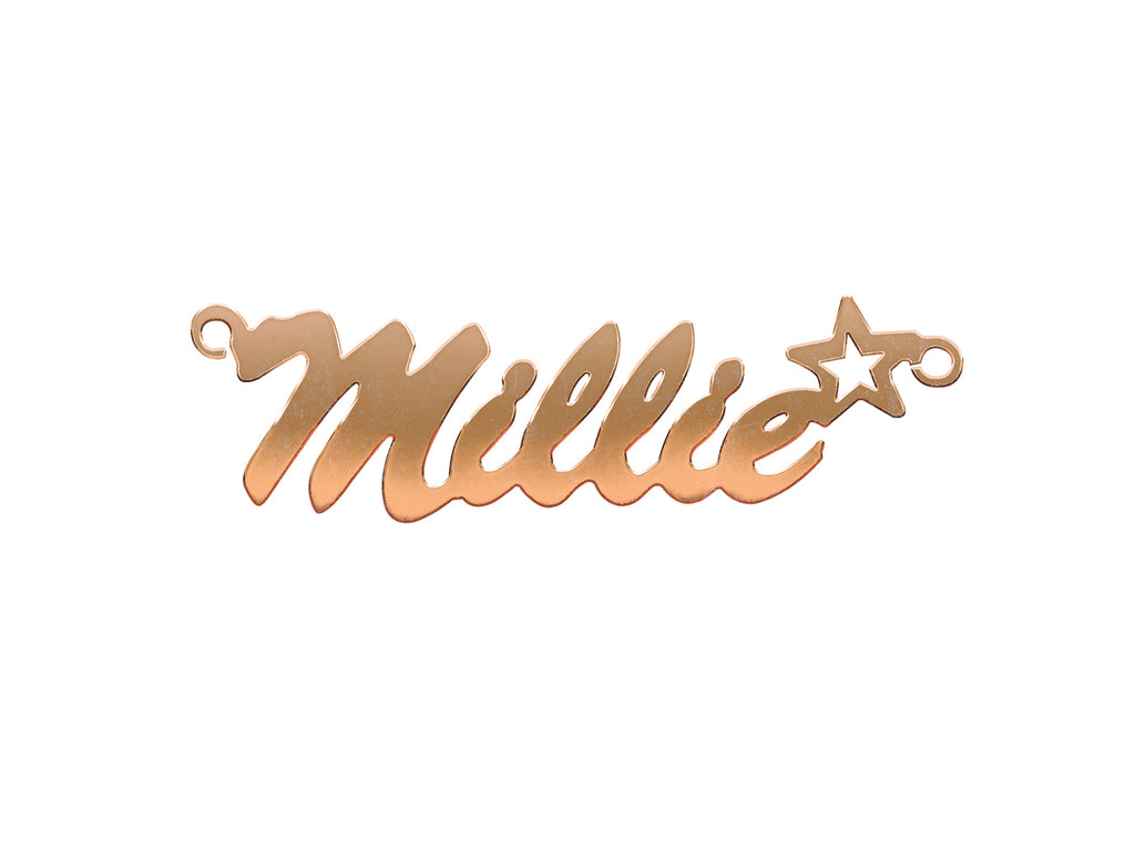 9ct Gold Script Star Nameplate