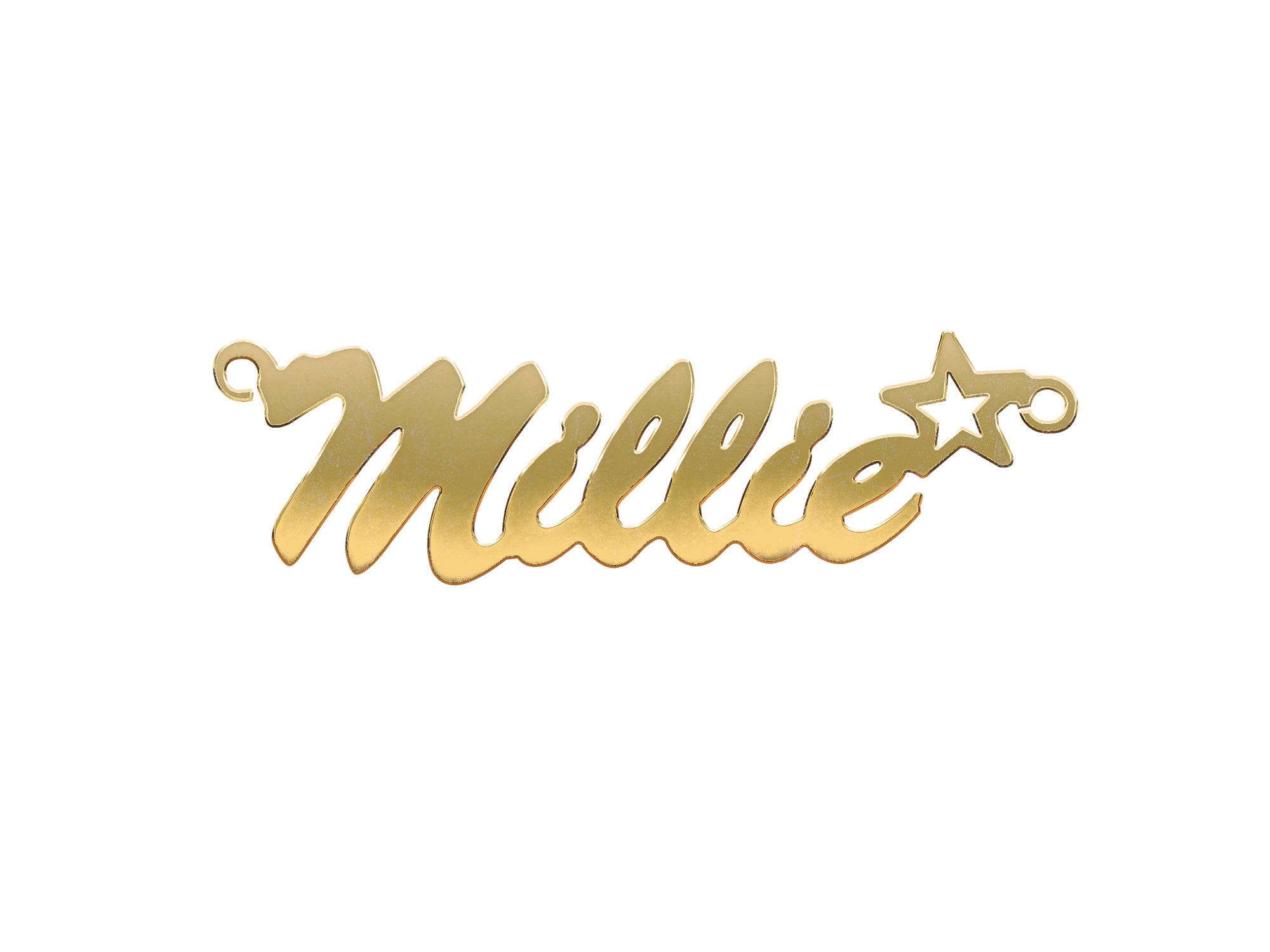 9ct Gold Script Star Nameplate - view 3