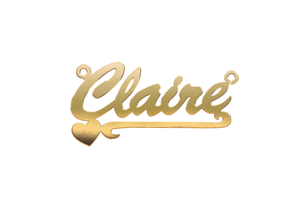9ct Gold Script Heart Scroll Nameplate - view 3